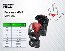 MMI-602 Перчатки MMA IMMAF approved черно-красные