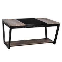 Стол журнальный BeautyStyle 33 дуб крымский состаренный/венге/стекло черное