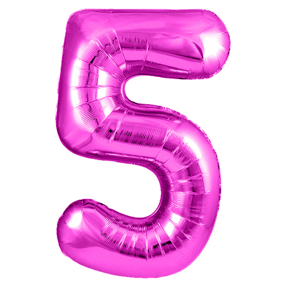 Цифра 5 розовый 40” г83