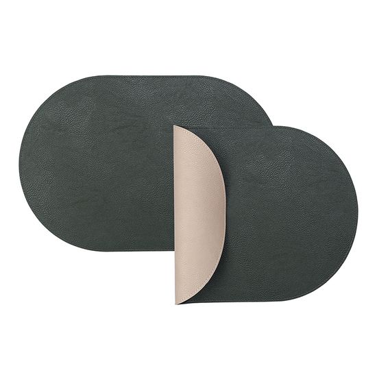 Набор из 4-х двухсторонних сервировочных салфеток pool, 30х45 см, зеленый/бежевый