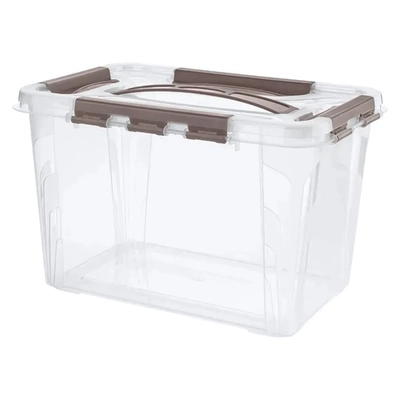 ЯЩИК ДЛЯ ХРАНЕНИЯ УНИВЕРСАЛЬНЫЙ С ЗАМКАМИ И РУЧКОЙ GRAND BOX, 290х180ММ, 6,65Л (Коричн