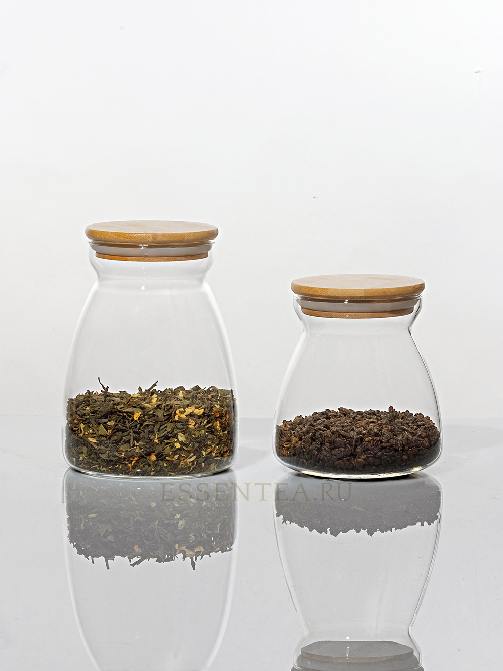 Банка стеклянная "Корли" с бамбуковой крышкой 1000 мл