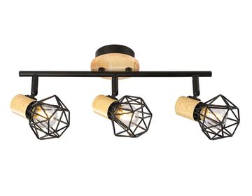 Настенно-потолочный спот в стиле лофт 3*E27 TR8753/3 BK/WD черный/дерево Traditional Loft Ambrella