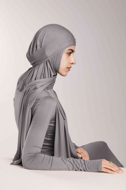 Хиджаб Молик тройка серый