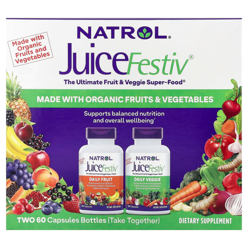 Natrol, JuiceFestiv®, 2 флакона, по 60 капсул