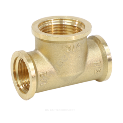 Тройник латунь переходной Ду 25х15х25 (1"х1/2"х1") ВР VALFEX VF.750.L.100.012.100