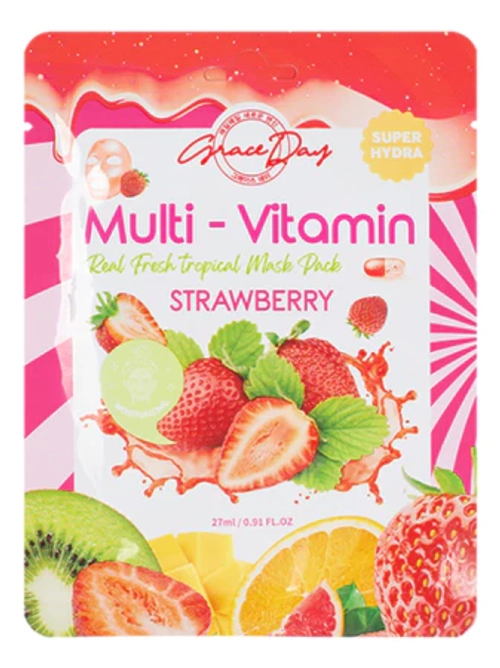 "GRACE DAY" Тканевая маска д /лица Клубника, 27 мл.