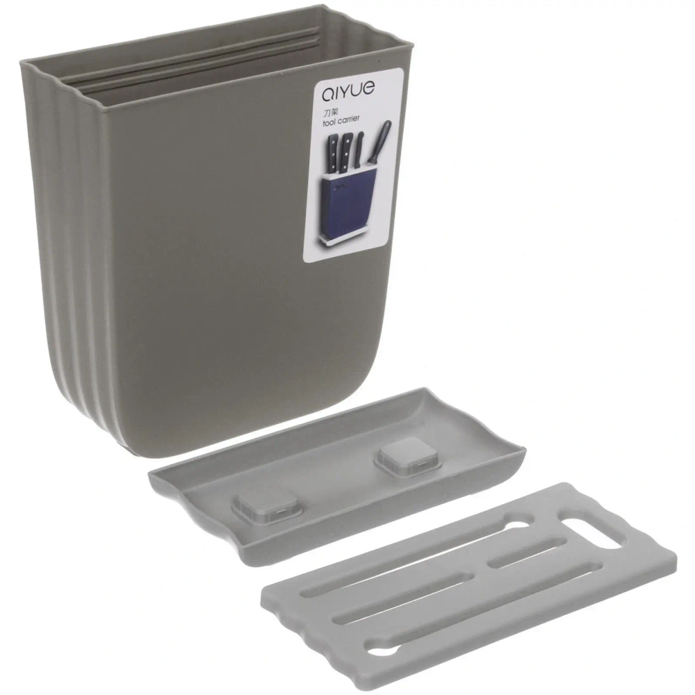 Подставка для ножей «Стиль» 19*16*7см с поддоном, микс