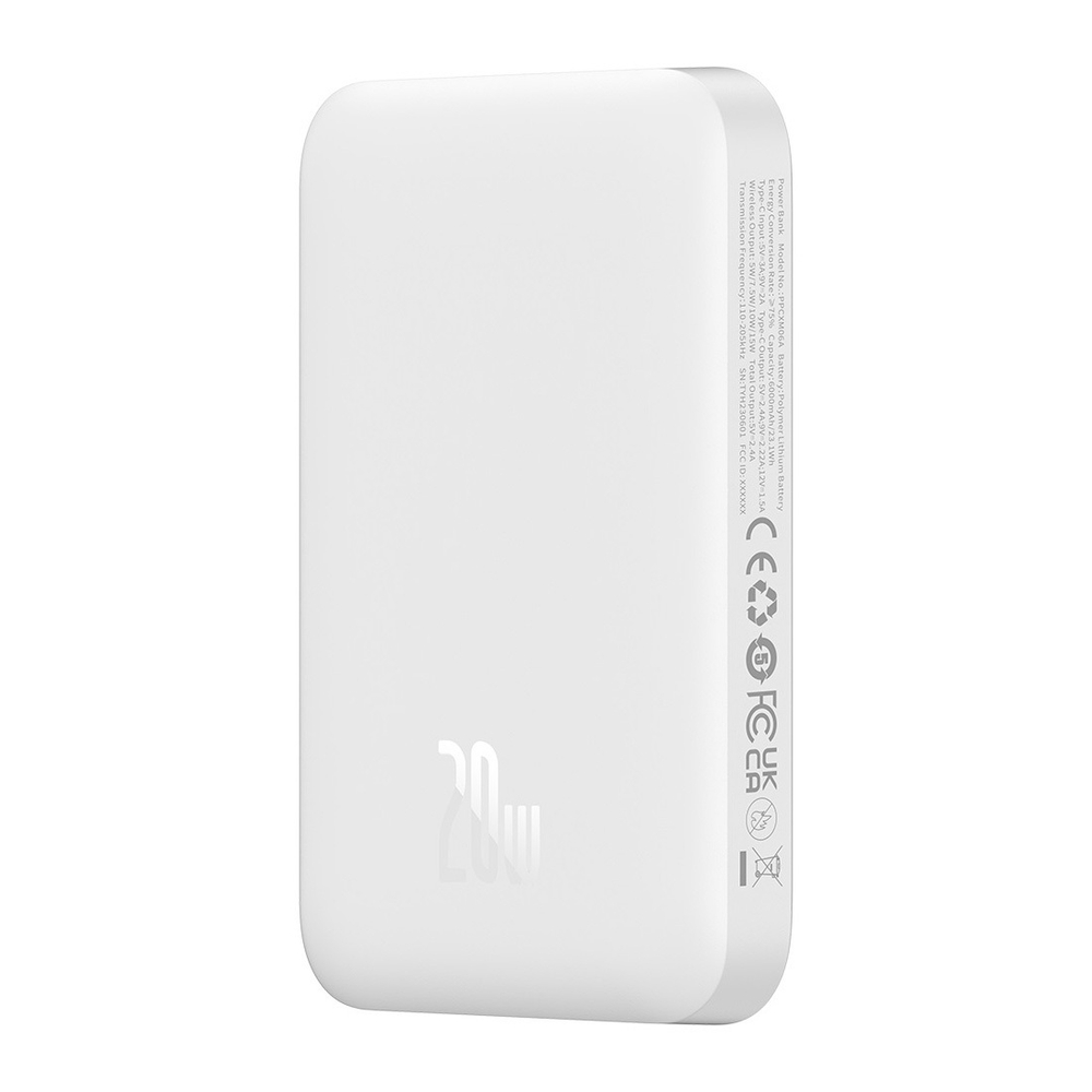 Беспроводной внешний аккумулятор Baseus Magnetic Mini Air C+Qi 6000mAh 20W (MagSafe) - Stellar White