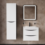 Тумба подвесная IDDIS Cloud, 60 см, белая/черный мрамор, CLO60B0i95