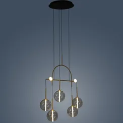 Подвесной светильник Balance 75х75 см, прозрачный, золотистый