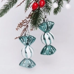 Ёлочные игрушки «Таинственное очарование» Конфетки 8 см (набор 2шт), темный нефрит