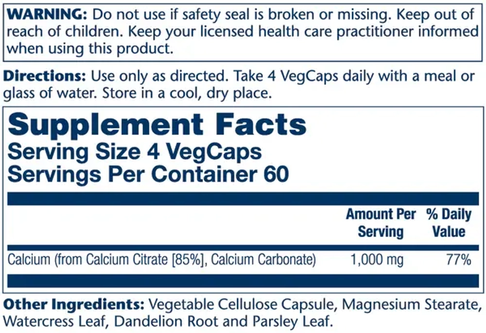 Calcium Citrate 1000мг капсулы Solaray