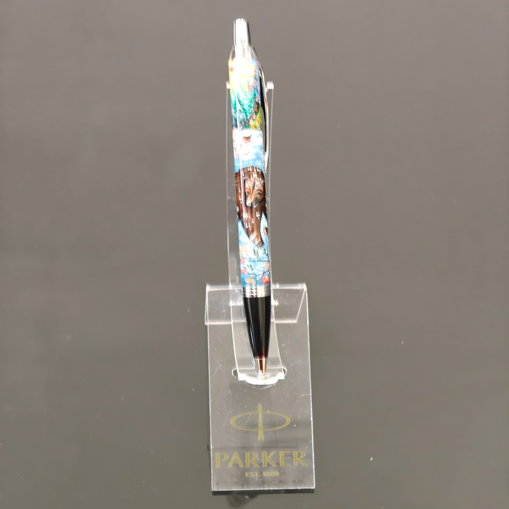 Ручка "Схватка" с ручной росписью Палех в коробке