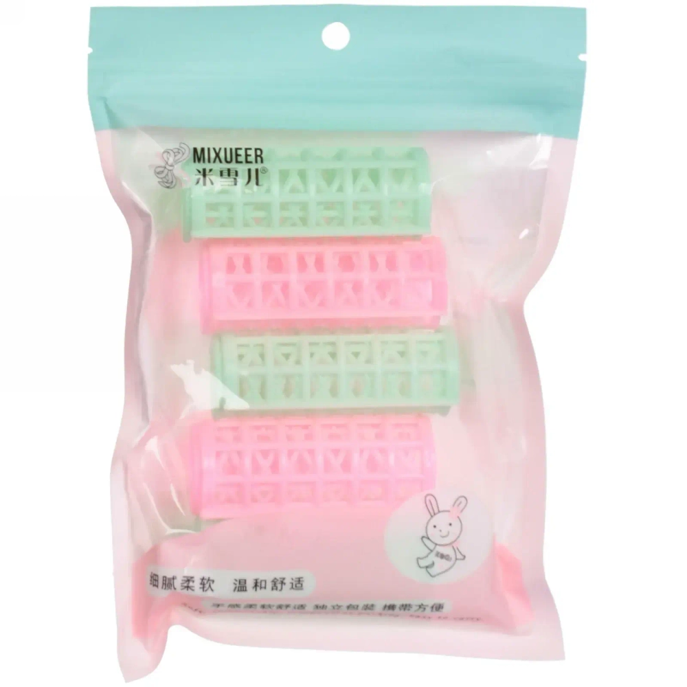 Бигуди пластмассовые с зажимом 5шт «Beauty Room», цвет розовый и мятный, 7*2,8см.