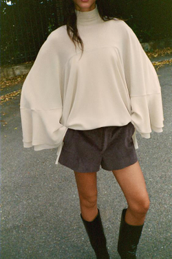 ZARА БАРХАТНЫЕ ШОРТЫ, СЕРО-КОРИЧНЕВЫЙ