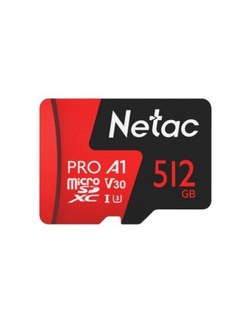 Карта памяти Micro SecureDigital 512GB NeTac P500 Extreme Pro MicroSDXCV30 / A1 / C10 up to 100MB / s [NT02P500PRO-512G-S]