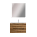 Тумба с раковиной подвесная BelBagno MARINO-CER-N-800-2C-SO-RR-P Rovere Rustico, раковина белая BB-8099-80