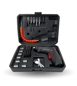 Шуруповерт аккумуляторный, набор 47 предметов. Электрическая аккумуляторная отвертка.