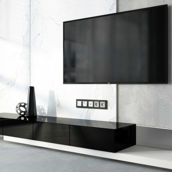 Рамка Werkel Slab на 5 постов черный софт W0052908 4690389207907