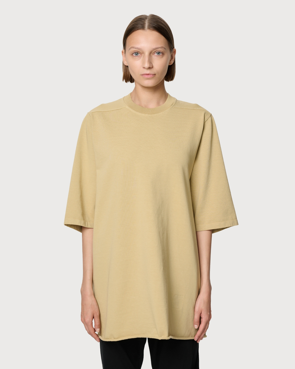 RICK OWENS DRKSHDW ФУТБОЛКА ЖЕНСКАЯ БЕЖЕВАЯ HOLLYWOOD JUMBO SS