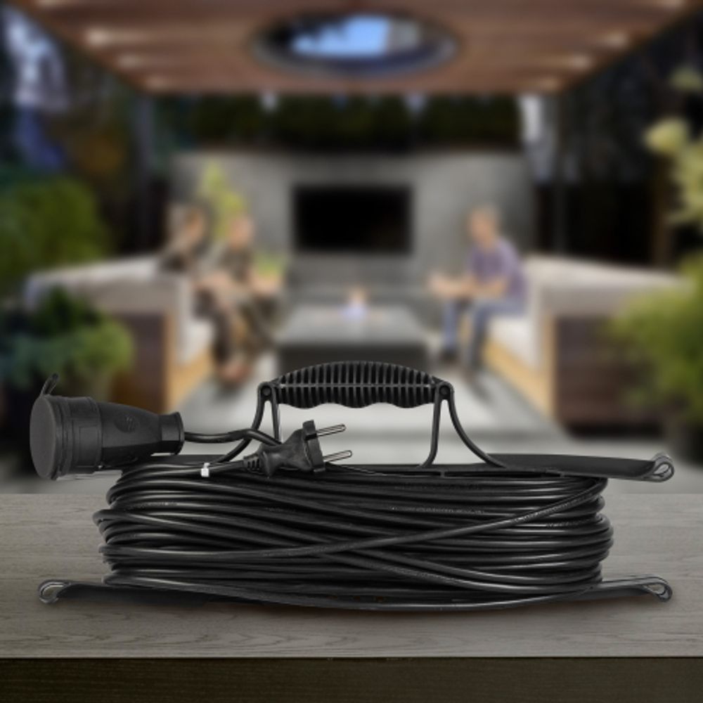 Удлинитель силовой ЭРА GREEN LINE FR-10-30m Greenline на рамке 1 розетка без заземления 30м ПВС 2x1мм2 | Силовые удлинители