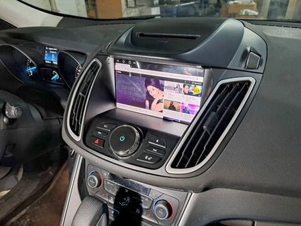 Магнитола для Ford Kuga 2 2017-2019 (SYNC 3) - Carmedia SF-9203-2 (рамка 9") QLed+2K, Android 13, TS20, CarPlay, 4G SIM-слот
