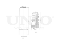 Комплект пыльник и отбойник UNIO DUC-50061