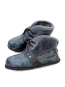 Ботильоны с мехом "Gray-blue"