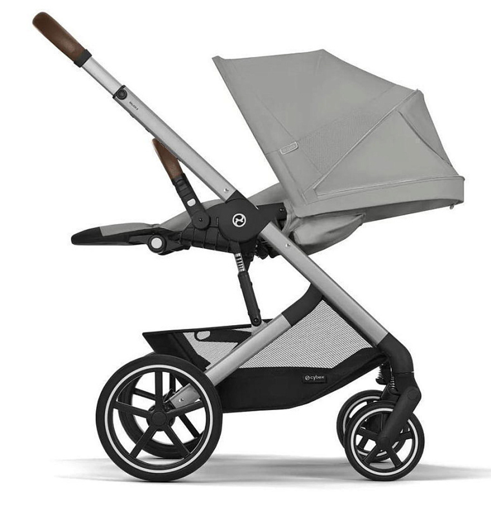 Коляска Cybex Balios S Lux SLV complete Aton B2 Bay Blue 3 в 1 Stone Grey с дождевиками