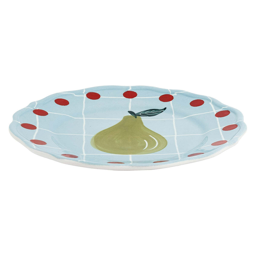 Тарелка десертная Bitossi Home Light Blue Pear Red Dots (22.5 см)
