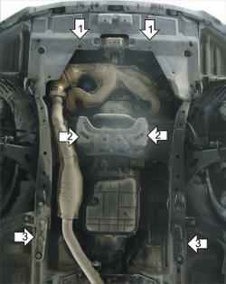 Усиленная защита Motodor картера двигателя, кпп. 2 мм, сталь. для Subaru Outback 2009-2012,Subaru Outback 2012-2015,Subaru Legacy 2009-2015 арт.02221
