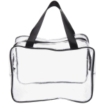 Косметичка прозрачная «MALINKA SHOP», цвет окантовки черный, 28*20*15см