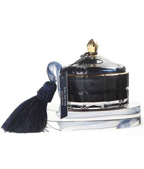 Вода жизни, тёмно-синяя свеча Арт-деко с кисточкой, Cote Noire