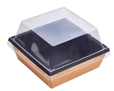 Контейнер куп кры 550мл 50шт 130х130х45мм чёрн (400А)