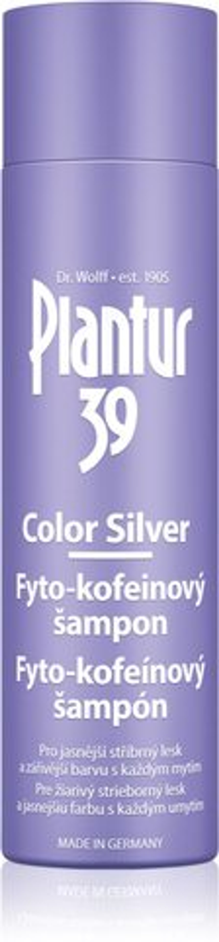 Plantur 39 Color Silver - шампунь с кофеином, нейтрализующий желтоватые тона /   250  ml  / GTIN 4008666704818