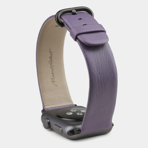 Ремешок для Apple Watch 44/45/46 mm из кожи теленка, фиолетового цвета