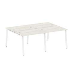 Metal System Рабочая станция на 4 места на А-образном м/к БА.СМ-4.1 Дуб Наварра/Металл Белый 2000*14