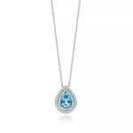 Подвеска из платины с бриллиантами и аквамарином, Tiffany 💠 Soleste - Единственная в наличии