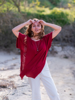 Оверсайз бохо-топ Chintamani (красная охра)