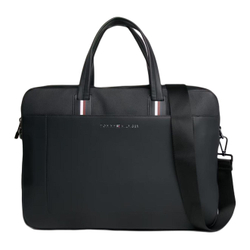 Tommy Hilfiger Polyurethane Shoulder Bag, Crossbody Bag, Handbag, Laptop Bag Men"s Black