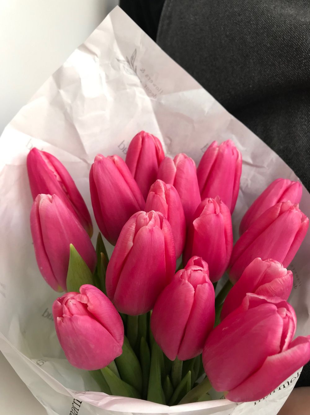 Букет из 15 розовых тюльпанов