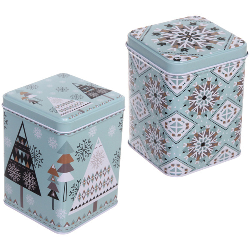 Банка жестяная «Снежинка» 800мл 8,9*8,9*11,4см