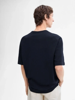 Massimo Dutti Футболка из 100% хлопка, темно-синий