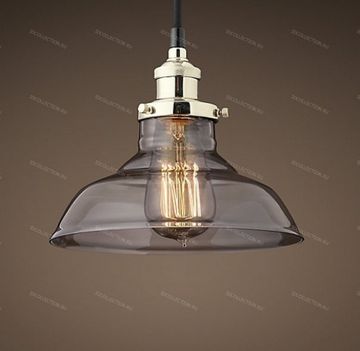 Потолочный светильник 20TH C. FACTORY FILAMENT SMOKE GLASS BARN Restoration Hardware