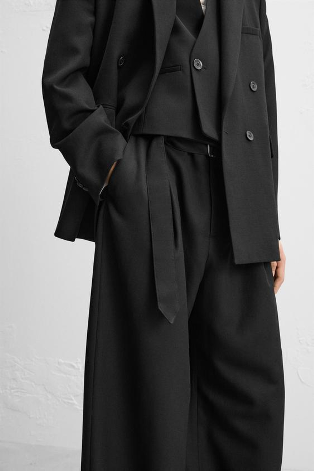 ZARA X NANUSHKA КОСТЮМНЫЕ БРЮКИ, ЧЕРНЫЙ