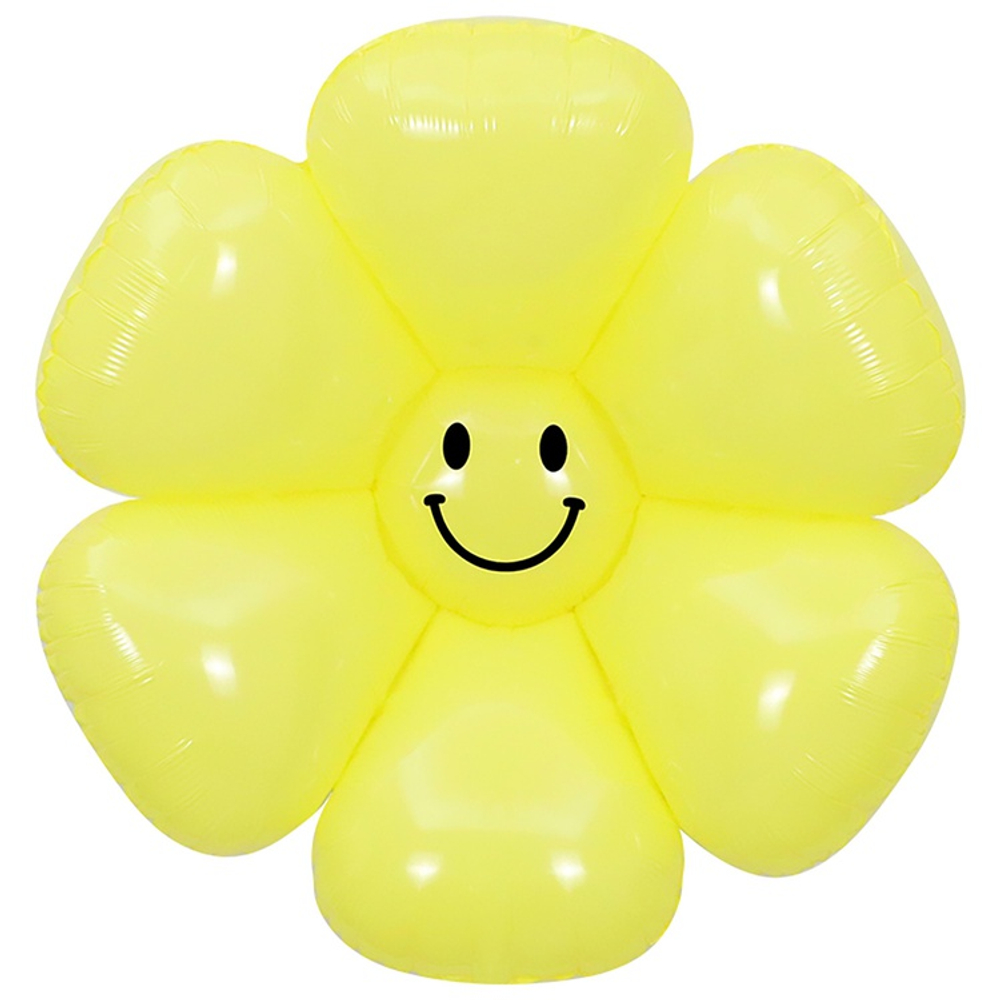 Шар Фольгированный Цветок Ромашка Улыбка желтая (Желтый)
