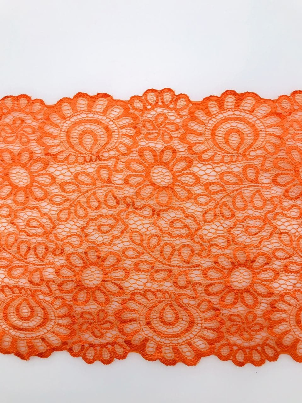 Кружево эластичное оранжевое 20 см