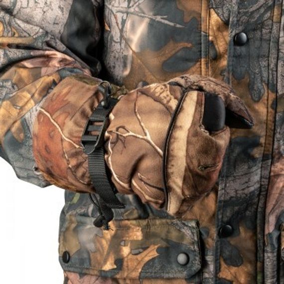 Перчатки Helios охотничьи утепленные КМФ лес р. XL