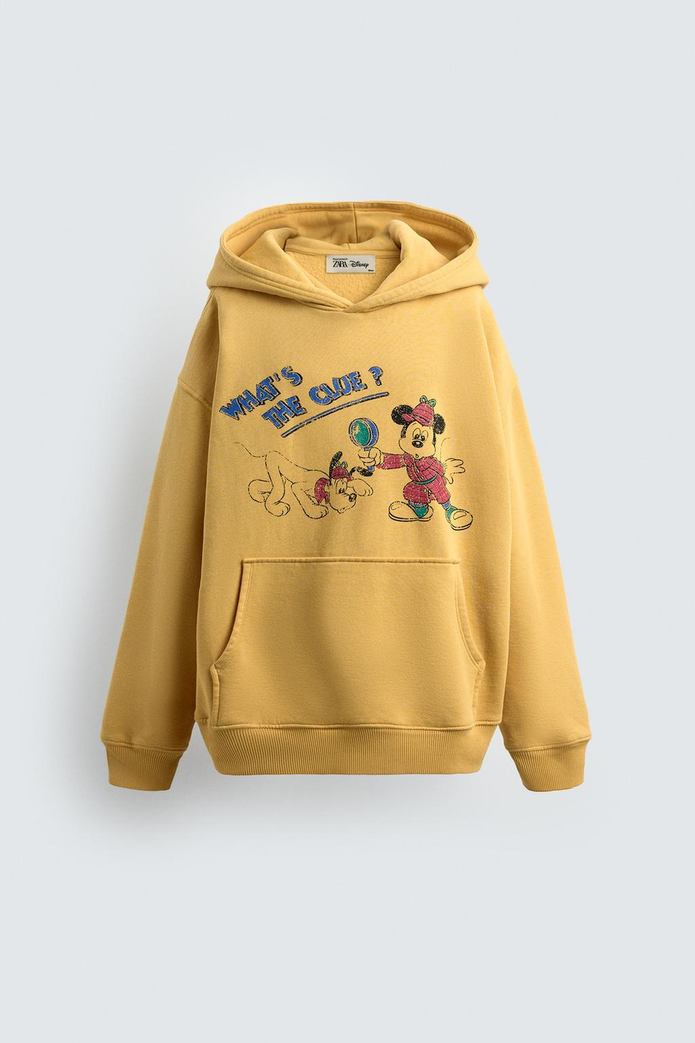 ZARA X DISNEY ХУДИ С ПРИНТАМИ PLUTO И MICKEY MOUSE, ЖЕЛТЫЙ